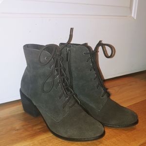 Dolce Vita Gray Laced Up Suede Boots